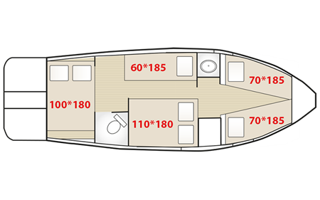 Weekend 820 Delux Hausbootvermietung ohne Führerschein auf den Flüssen und Kanälen in Frankreich